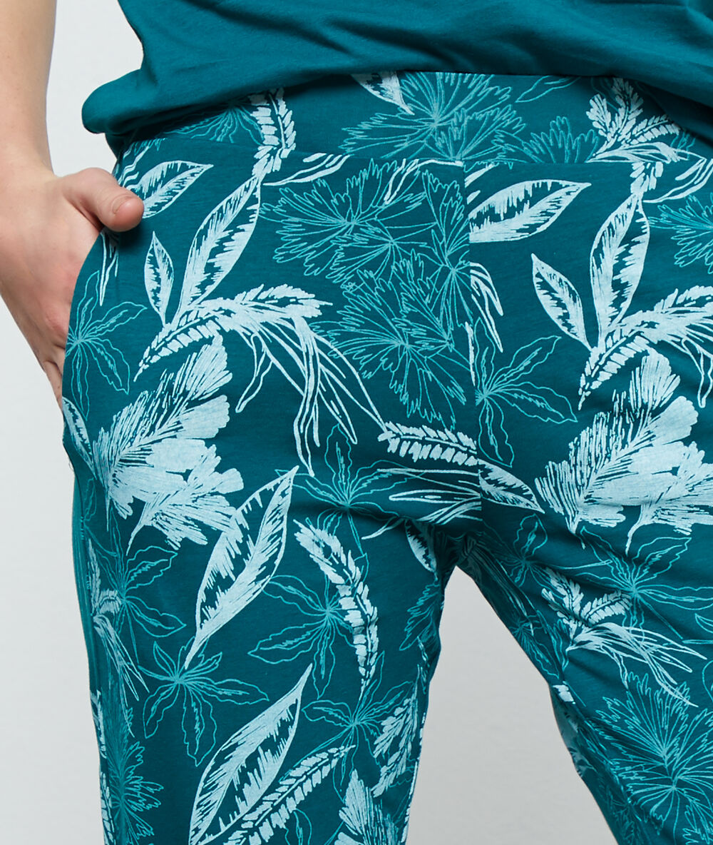 Hose aus bio-baumwolle mit print grün.
