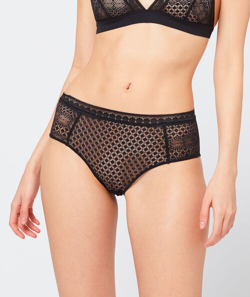 Midi-panty aus spitze schwarz.