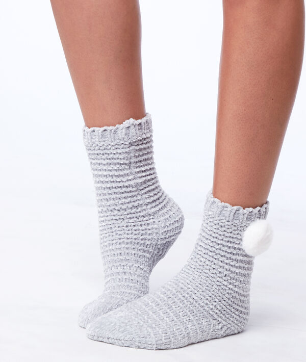 Chausettes homewear à pompon Chausettes homewear à pompon;${refinementColor}