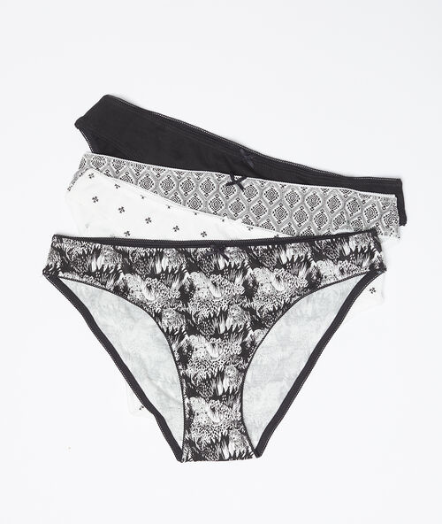 4er-set pantys aus baumwolle schwarz.