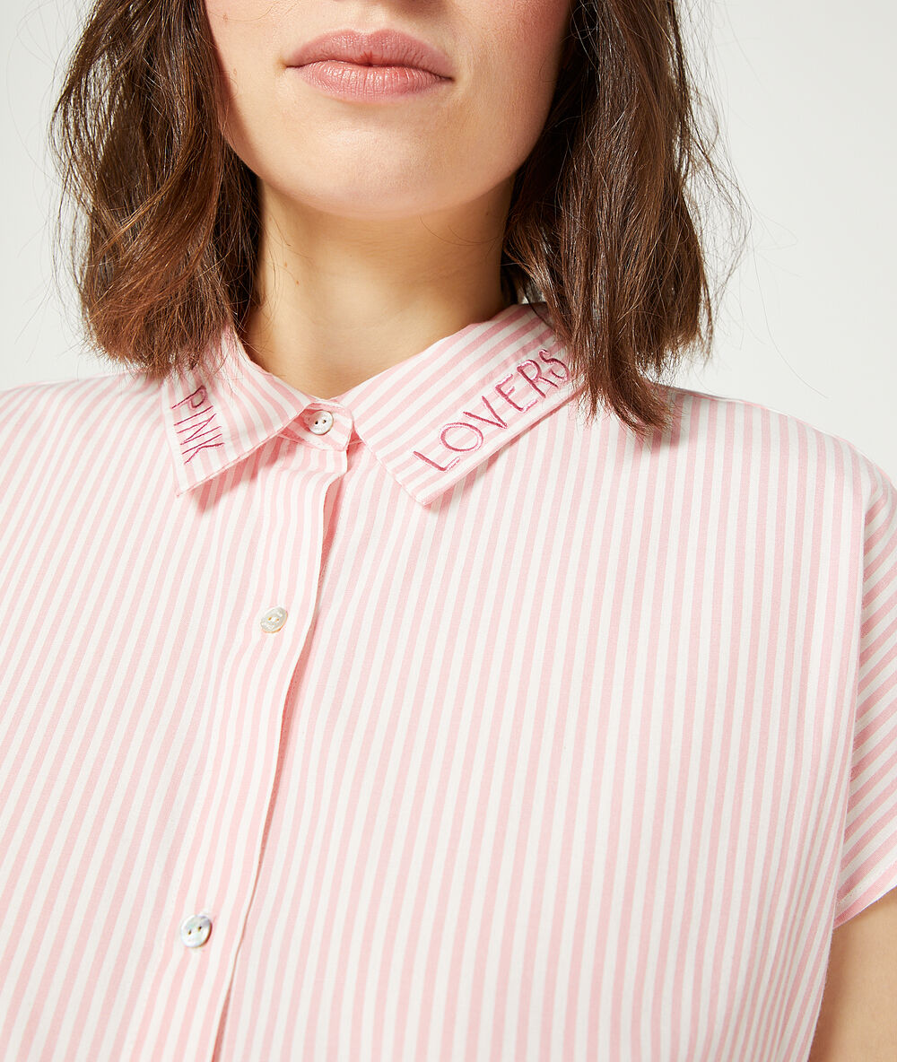 Pyjamahemd mit streifen rosa.