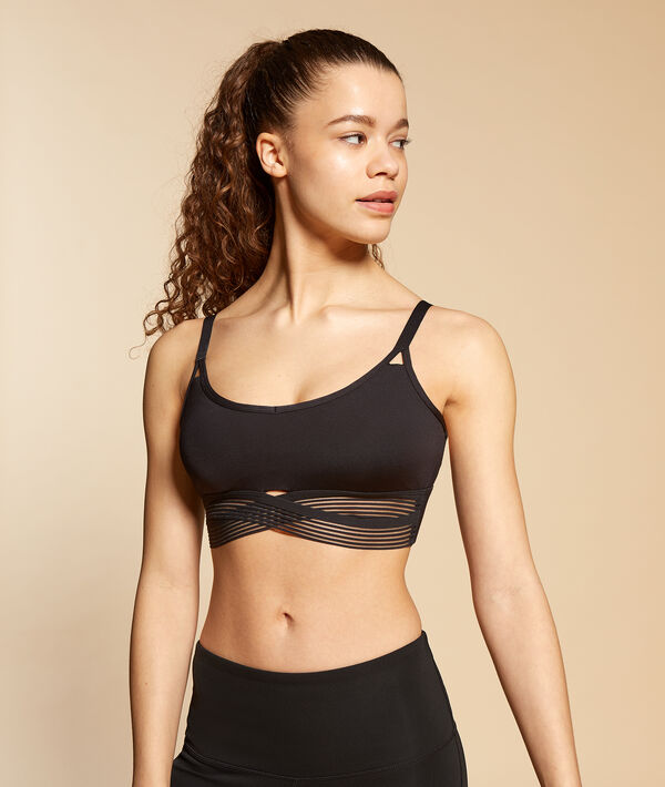 Einfarbiges Sportbustier – leichter Halt Einfarbiges Sportbustier – leichter Halt;${refinementColor}