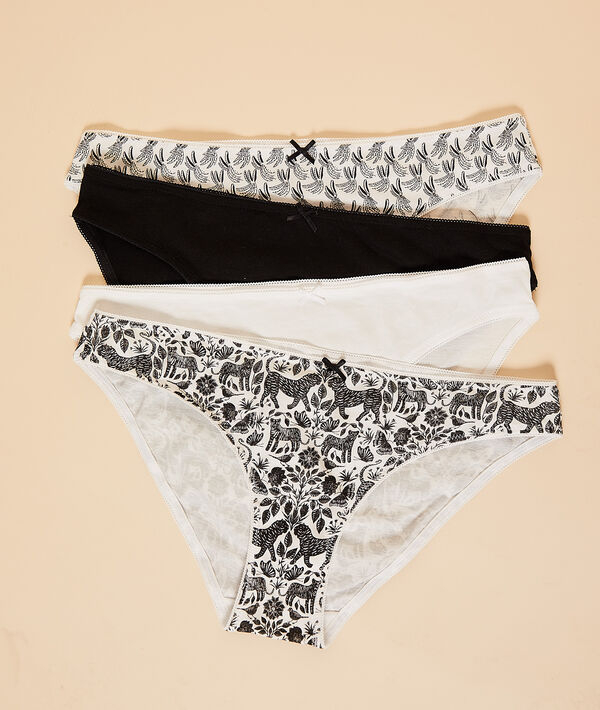 Set mit 4 pantys mit print