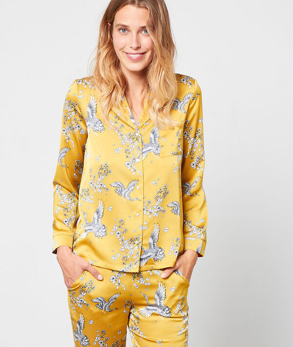 Pyjamaoberteil mit Vogel-Print Pyjamaoberteil mit Vogel-Print