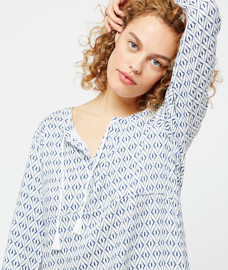 Nachthemd mit print aus ecovero-viscose ekrü.