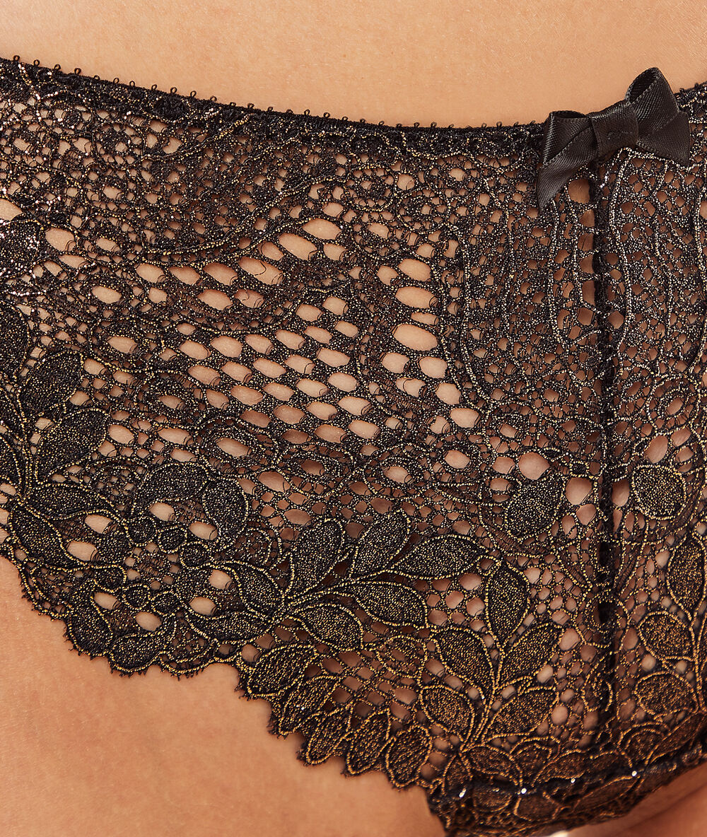 Shorty en dentelle bronze.
