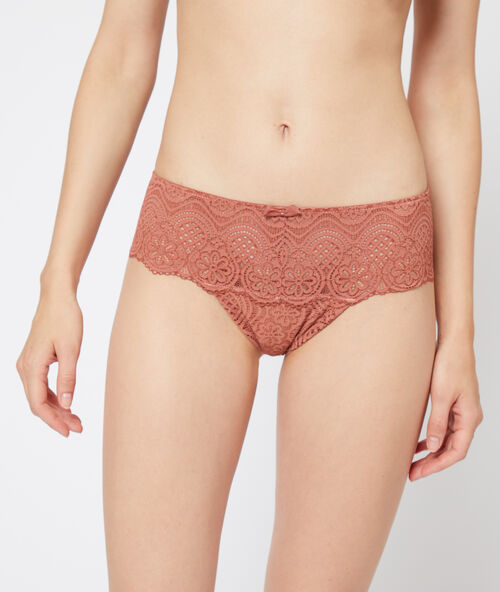 Tanga aus floraler spitze henna.