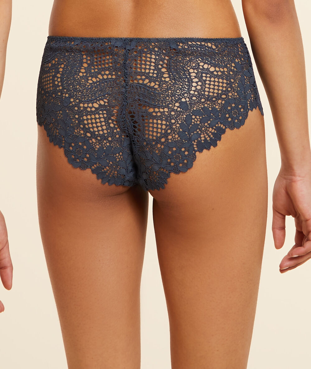 Shorty en dentelle anthracite.