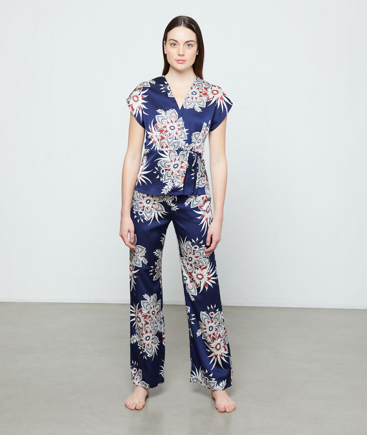Pantalon satiné marine.