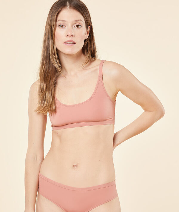 Brassière réversible en dentelle et microfibre extensible Brassière réversible en dentelle et microfibre extensible;${refinementColor}
