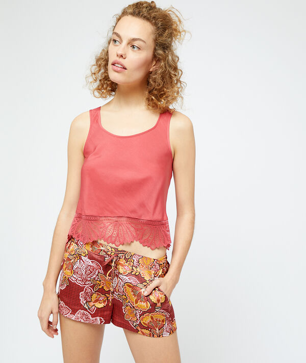 Seidig schimmernde Shorts mit Print Seidig schimmernde Shorts mit Print;${refinementColor}