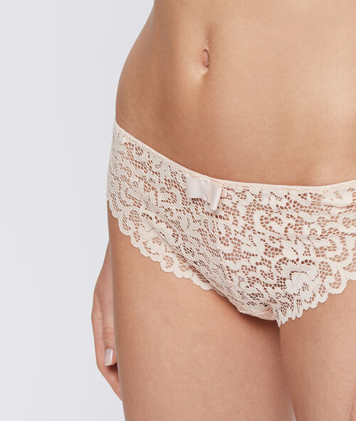 Spitzen-tanga beige.