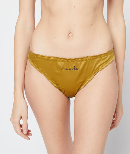 Seidig schimmerndes panty &bdquo;dimanche&ldquo; kaki.