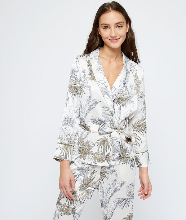 Pyjamaoberteil mit Blätter-Print Pyjamaoberteil mit Blätter-Print;${refinementColor}