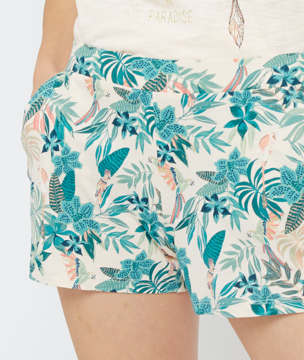 Pyjama-shorts aus bio-baumwolle mit bändchen babyrosa.
