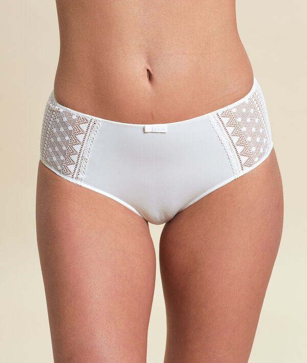 Panty mit hoher Taille aus grafischer Spitze Panty mit hoher Taille aus grafischer Spitze;${refinementColor}