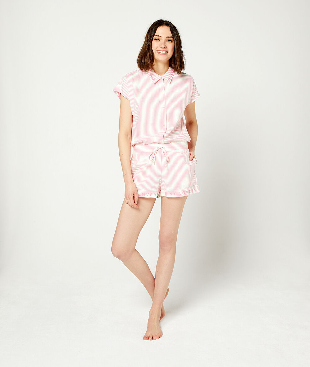 Pyjamahemd mit streifen rosa.