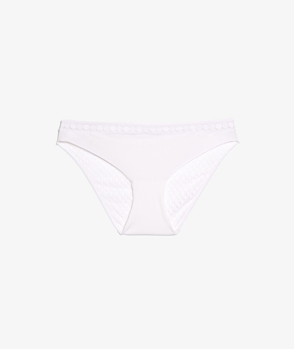 Panty aus mikrofaser und spitze weiß.