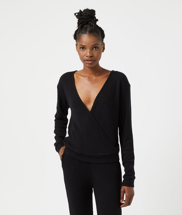 Geripptes Wickel-Top Geripptes Wickel-Top;${refinementColor}
