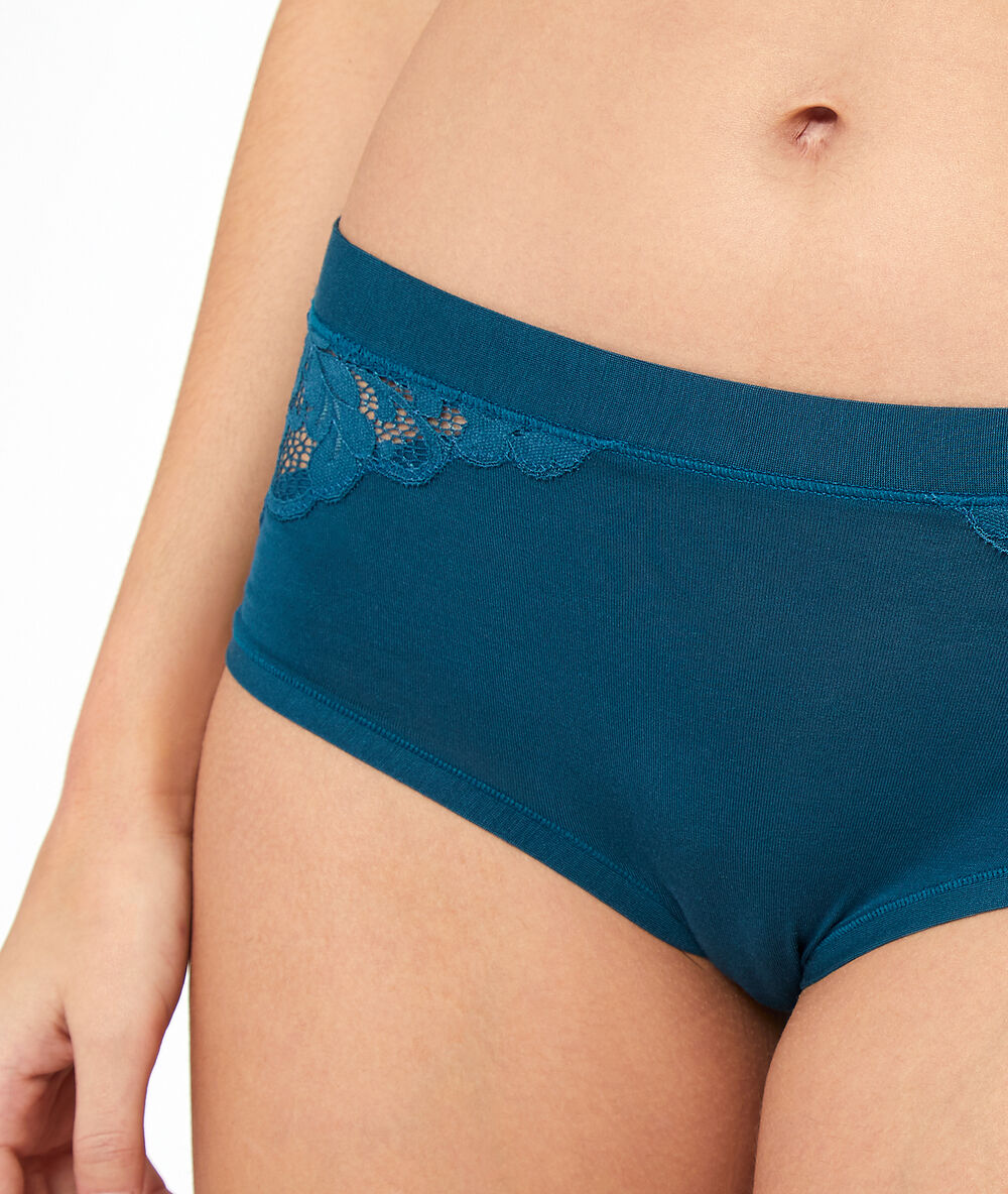 Shorty aus spitze entenblau.