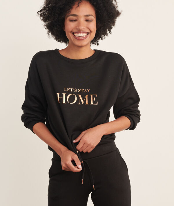Top mit langen Ärmeln „Let's stay home“ Top mit langen Ärmeln „Let's stay home“;${refinementColor}