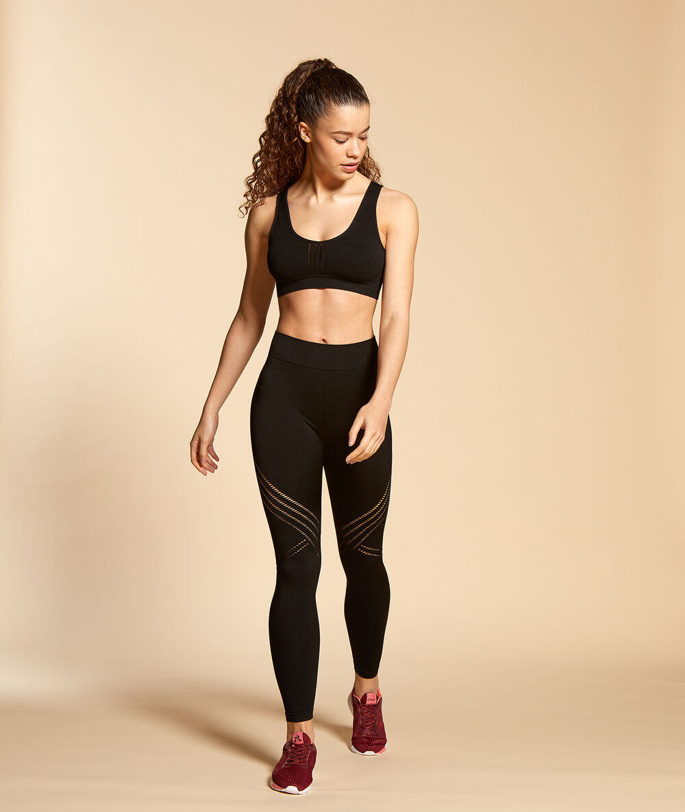 Nahtloses sportbustier – mittlerer halt schwarz.