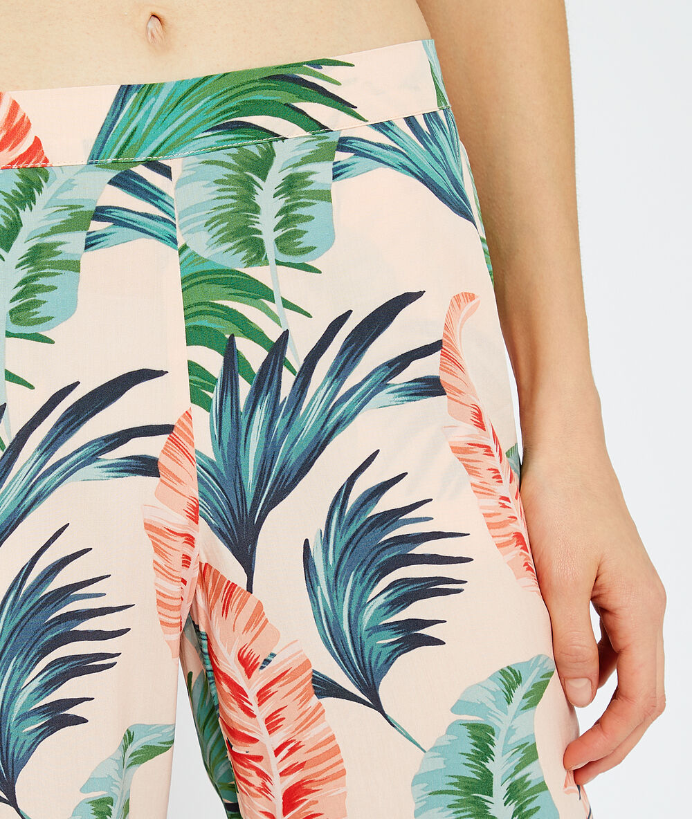 Pyjamahose aus ecovero-viscose, ausgestellte beine rosa.