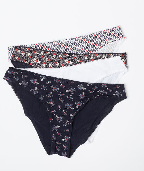 4er-set pantys aus baumwolle marineblau.