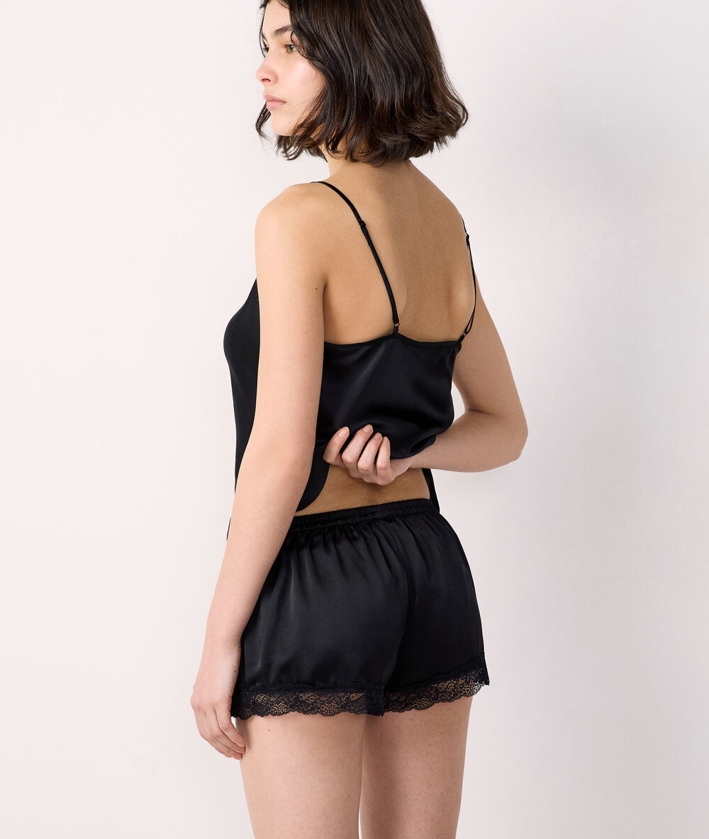 Shorts aus seide schwarz.