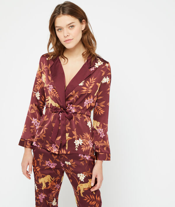 Pyjamaoberteil mit Leoparden-Print Pyjamaoberteil mit Leoparden-Print;${refinementColor}