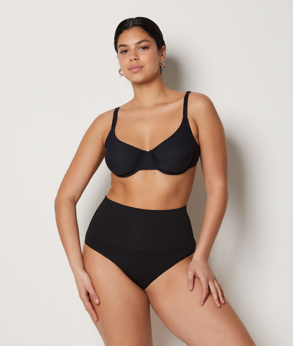 String mit hoher taille – mittlerer halt schwarz.