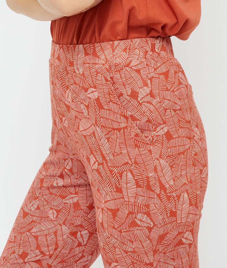 Hose mit print ziegelrot.