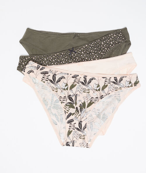 4er-set pantys aus baumwolle kaki.