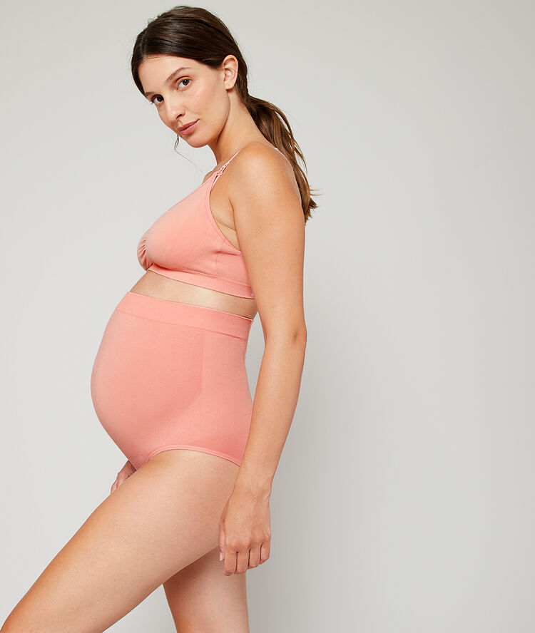 Nahtloser slip mit hoher taille rosa.