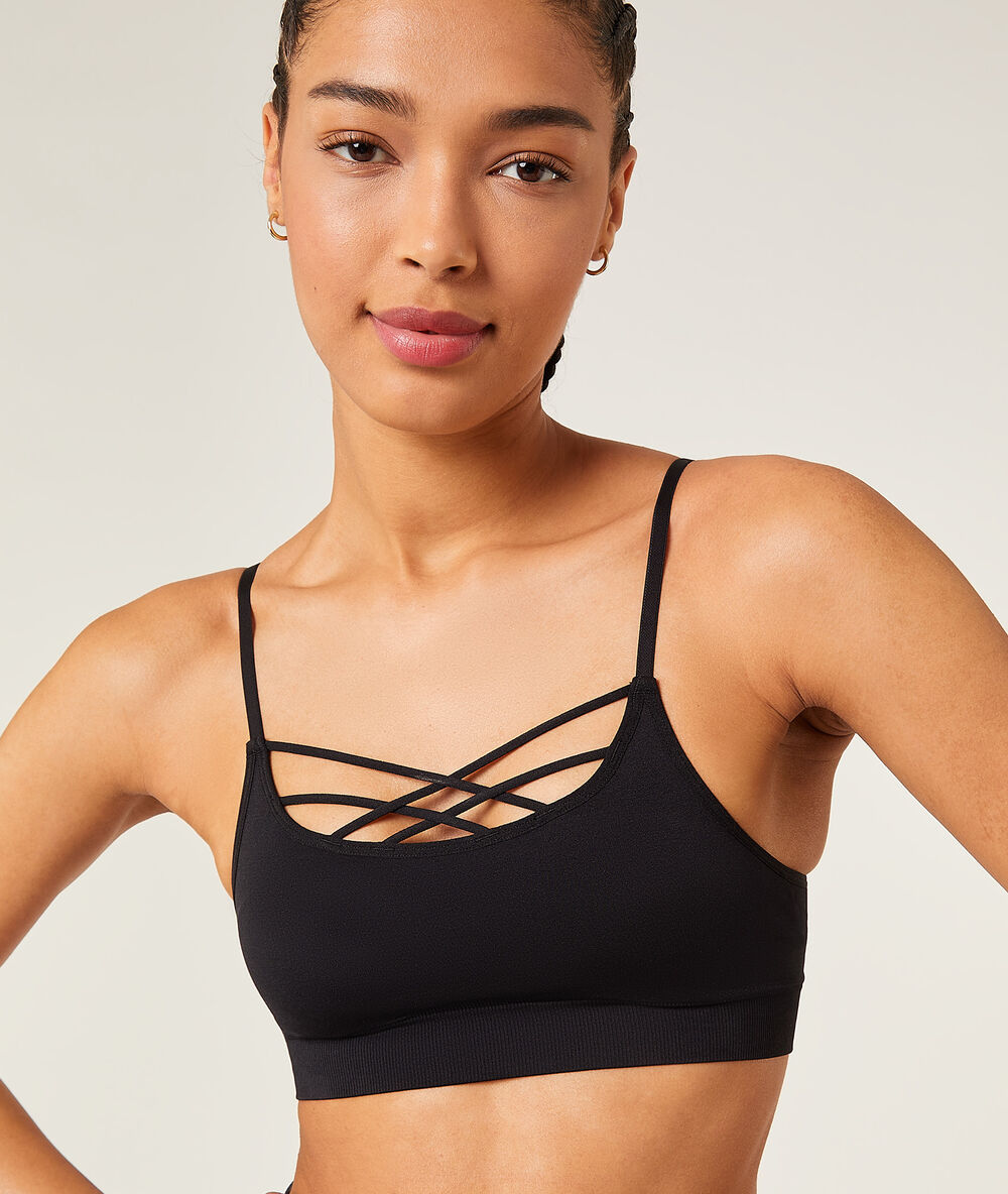 Yoga-bustier – mittlerer halt schwarz.