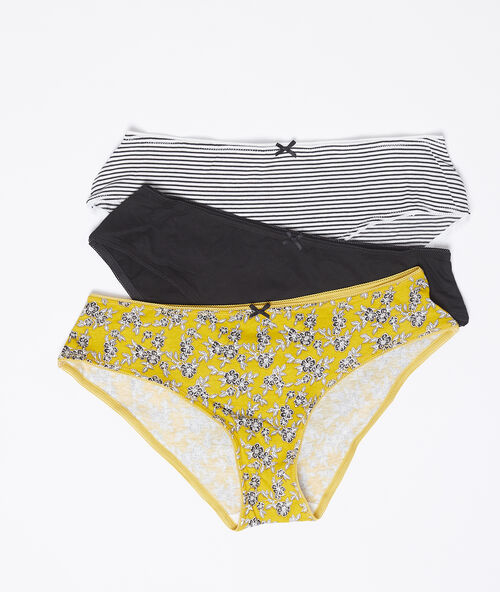 3er-set shortys aus baumwolle ocker.