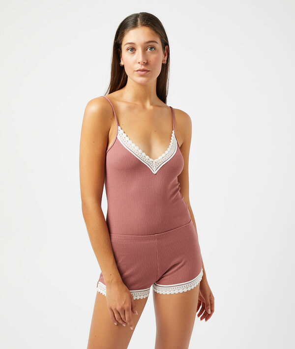 Shorts mit Spitzensaum Shorts mit Spitzensaum;${refinementColor}