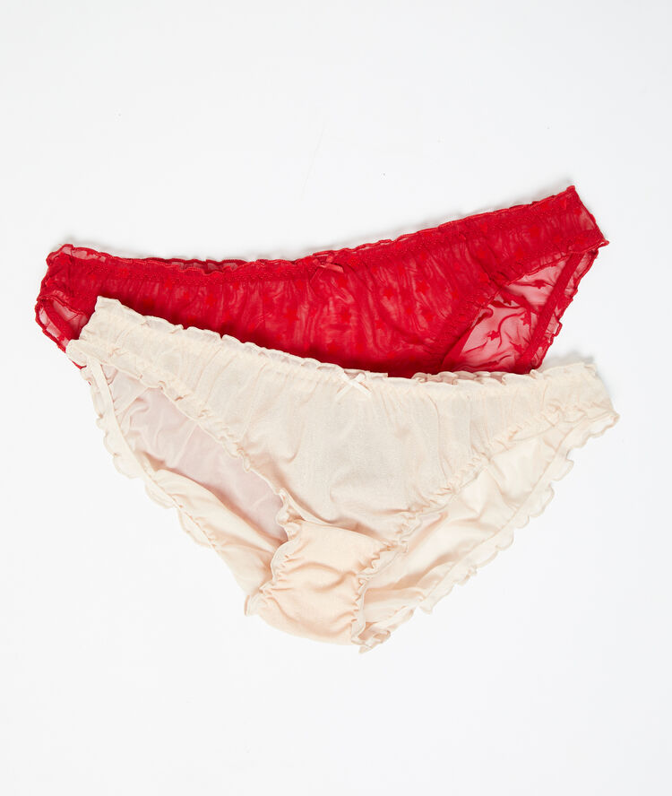 Päckchen mit 2 pantys mit fantasiemuster blush.