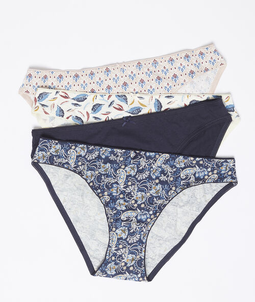 4er-set pantys aus baumwolle marineblau.
