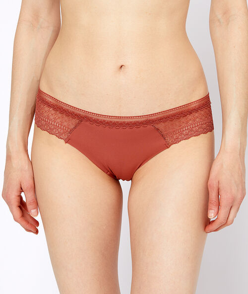 Hipster aus mikrofaser und spitze henna.