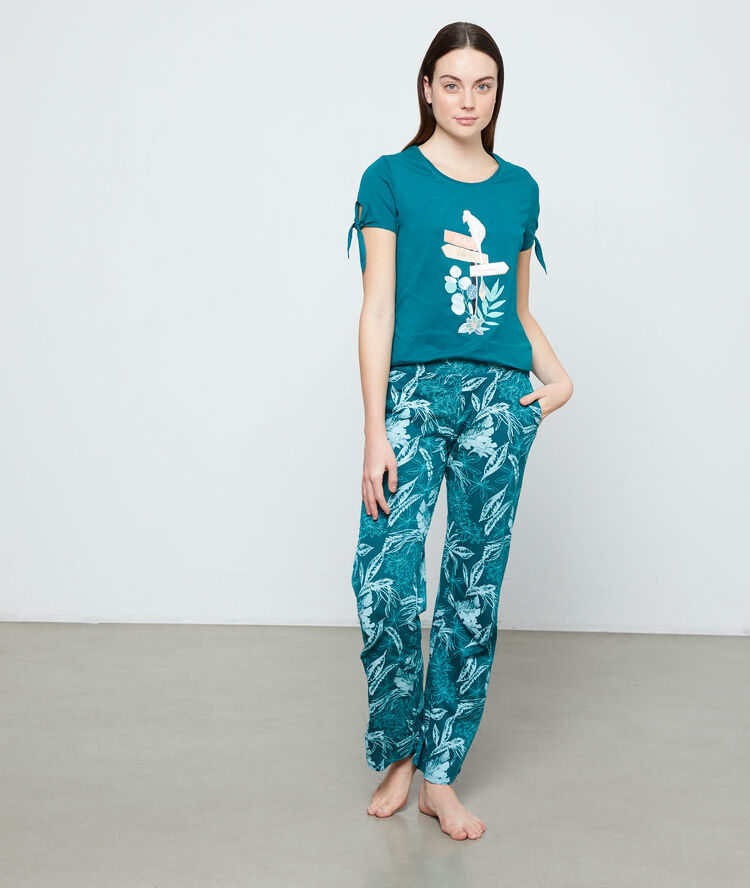 T-shirt aus bio-baumwolle „beach, uluru, paradise“ grün.