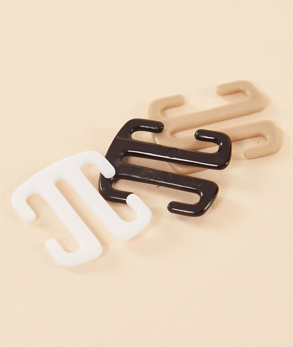 Neckholder-clip blanc / noir / beige.