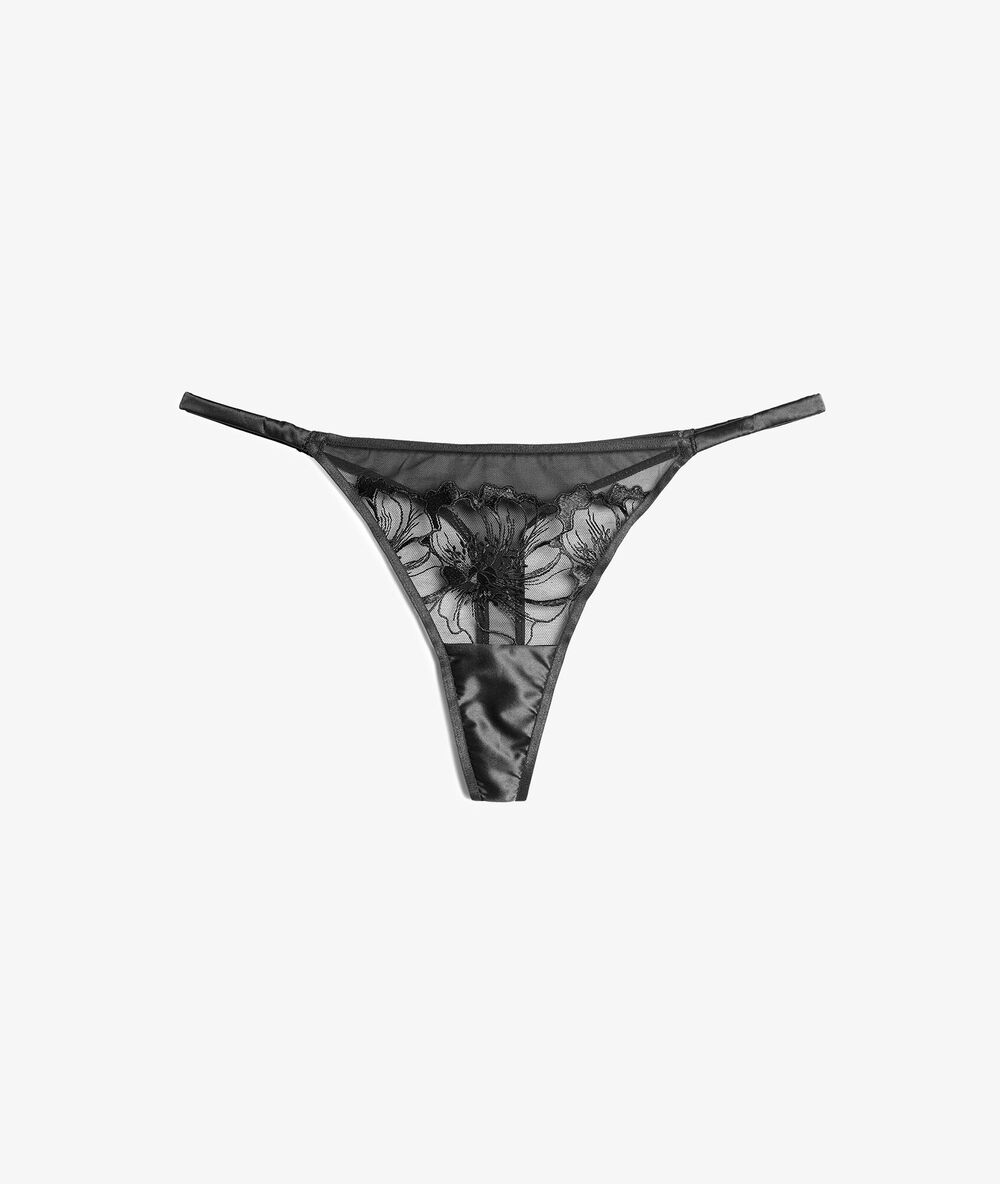String aus spitze schwarz.