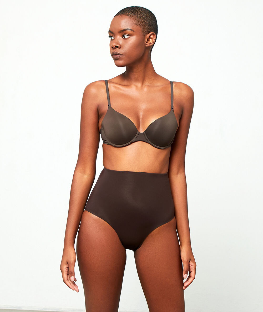 Panty mit hoher taille – stufe 3: figurformend schokoladenbraun.