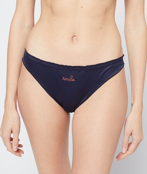 Seidig schimmerndes panty &bdquo;smile&ldquo; marineblau.