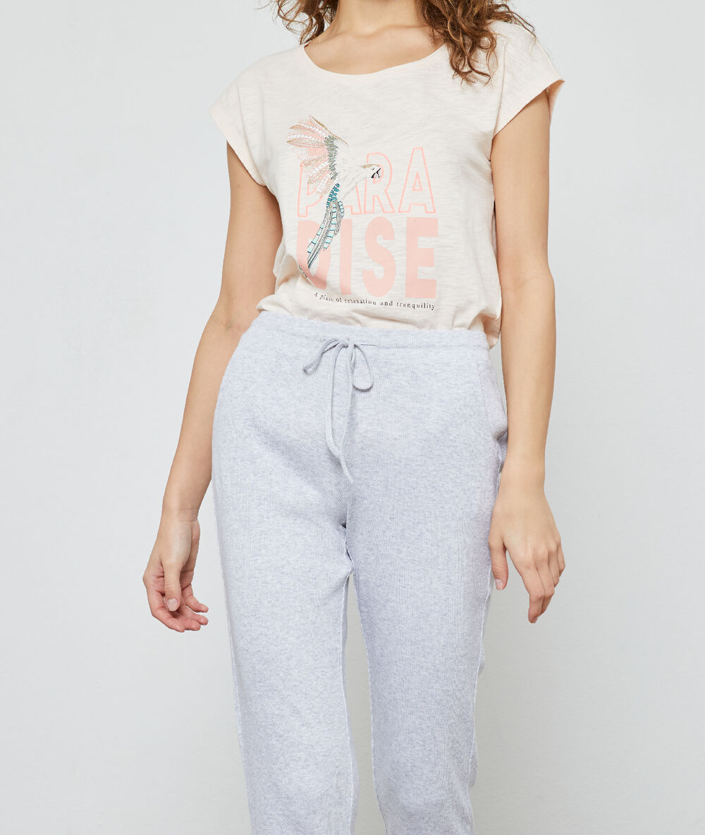 T-shirt aus bio-baumwolle „paradise“ babyrosa.