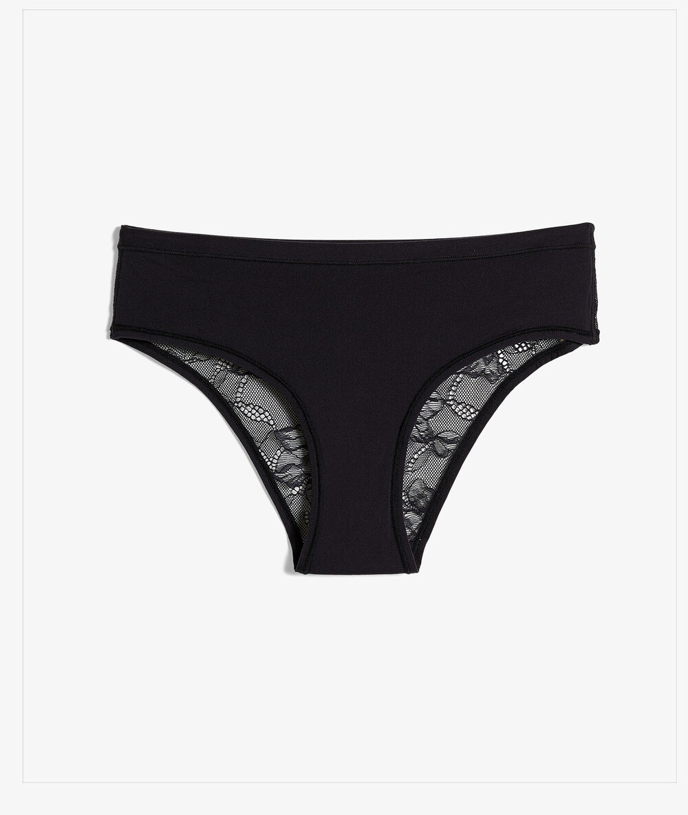 Hipster aus mikrofaser und spitze schwarz.