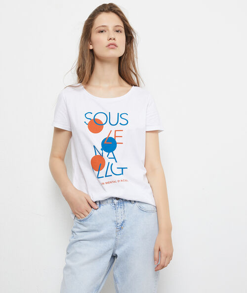 T-shirt aus baumwolle, &bdquo;sous le maillot&ldquo; wei&szlig;.