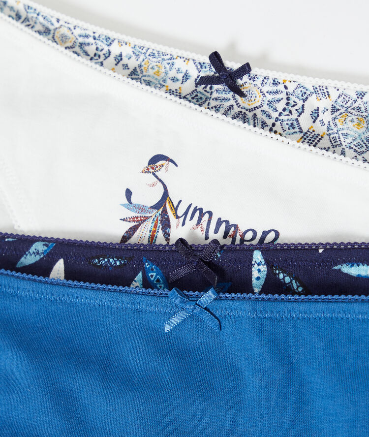 4er-set pantys aus baumwolle blau.