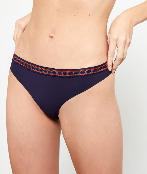 Slip aus Mikrofaser und Spitze Slip aus Mikrofaser und Spitze;${refinementColor}